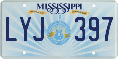 MS license plate LYJ397
