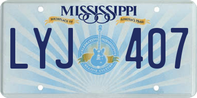 MS license plate LYJ407