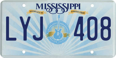 MS license plate LYJ408