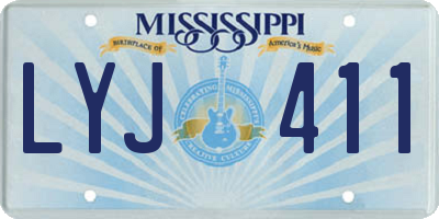 MS license plate LYJ411