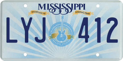 MS license plate LYJ412