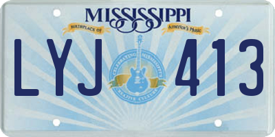 MS license plate LYJ413