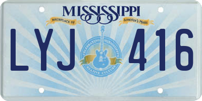 MS license plate LYJ416