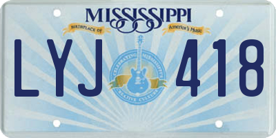MS license plate LYJ418