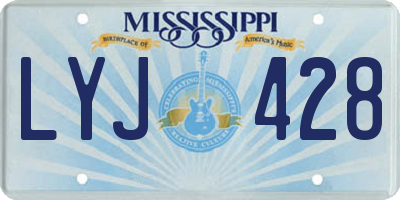 MS license plate LYJ428