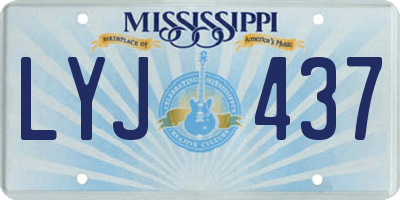 MS license plate LYJ437