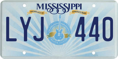 MS license plate LYJ440