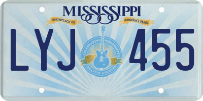 MS license plate LYJ455