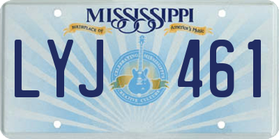 MS license plate LYJ461