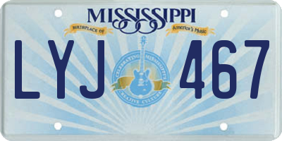MS license plate LYJ467