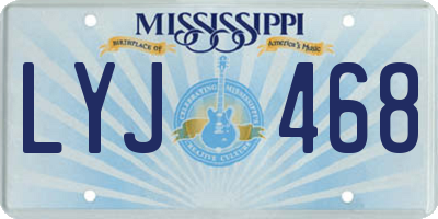 MS license plate LYJ468