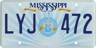 MS license plate LYJ472