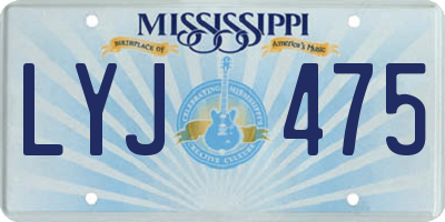 MS license plate LYJ475