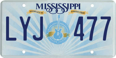 MS license plate LYJ477