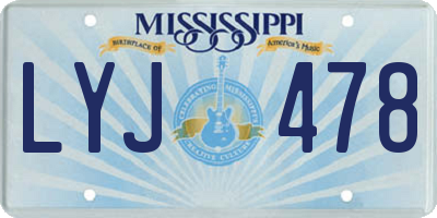 MS license plate LYJ478