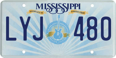 MS license plate LYJ480
