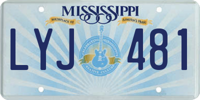 MS license plate LYJ481