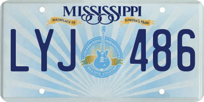MS license plate LYJ486