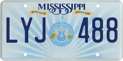 MS license plate LYJ488
