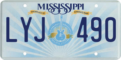 MS license plate LYJ490