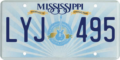 MS license plate LYJ495