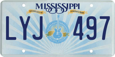 MS license plate LYJ497