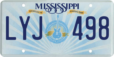 MS license plate LYJ498