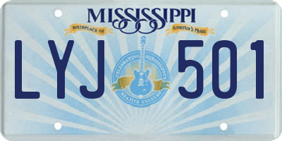 MS license plate LYJ501