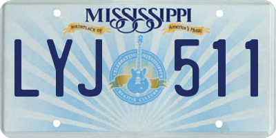 MS license plate LYJ511