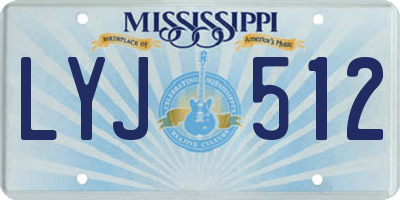 MS license plate LYJ512