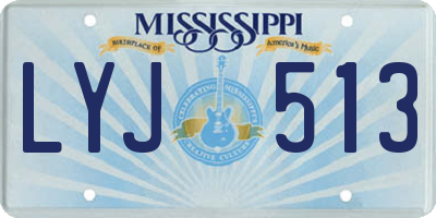 MS license plate LYJ513