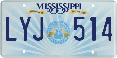 MS license plate LYJ514