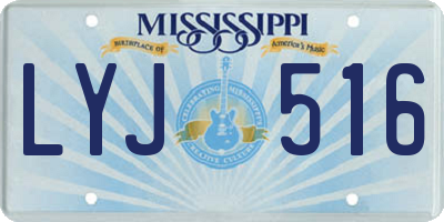 MS license plate LYJ516
