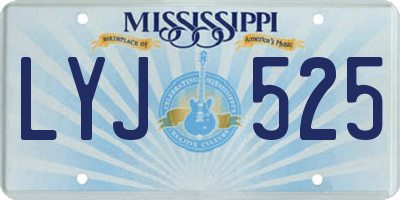 MS license plate LYJ525