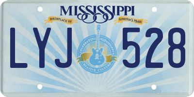 MS license plate LYJ528