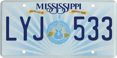 MS license plate LYJ533