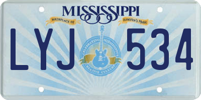 MS license plate LYJ534
