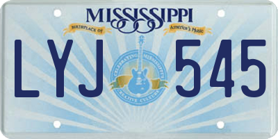 MS license plate LYJ545