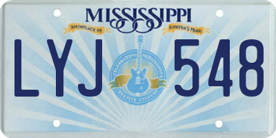 MS license plate LYJ548