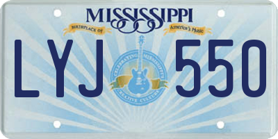 MS license plate LYJ550