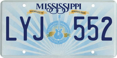 MS license plate LYJ552