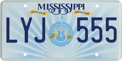MS license plate LYJ555