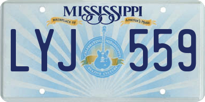 MS license plate LYJ559