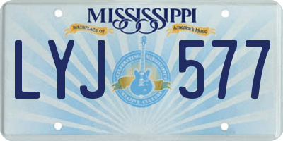 MS license plate LYJ577