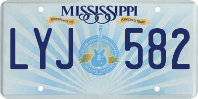 MS license plate LYJ582
