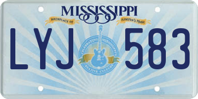 MS license plate LYJ583