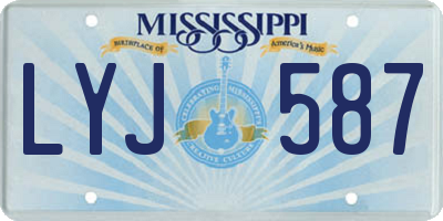 MS license plate LYJ587