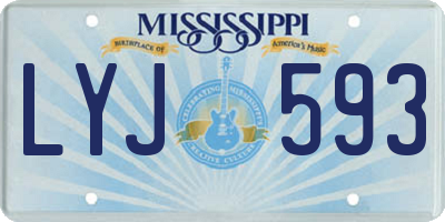 MS license plate LYJ593