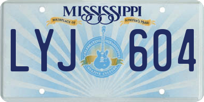 MS license plate LYJ604