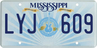 MS license plate LYJ609